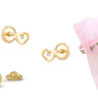 BY NIKKI Oorknoppen, 14krt.goud hart met diamant (4,5mm.) - 24485