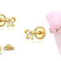 BY NIKKI Oorknoppen, 14krt.goud vlinder met diamant (4mm.) - 24486