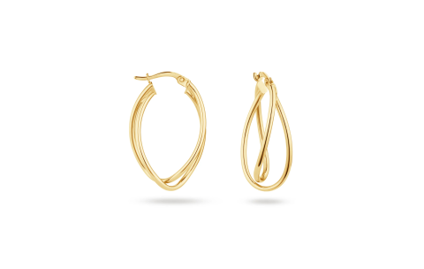 Jackie Oorringen, 14krt.goud "Maxima Hoops" (29x8,5mm.) - 24494