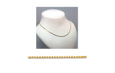 Collier, 14krt.geelgoud venetiaanse schakel 0,8mm (lengte:45cm.) - 24508