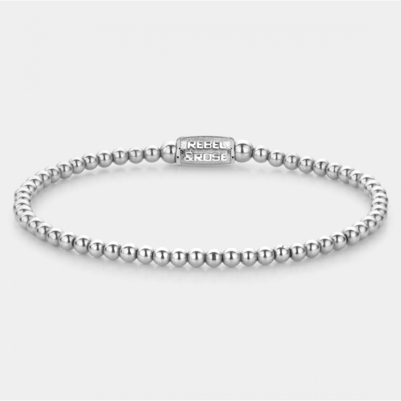 Rebel and Rose Armband "Silver Shine" met Hematiet (maat S: 16,5cm) - 24523