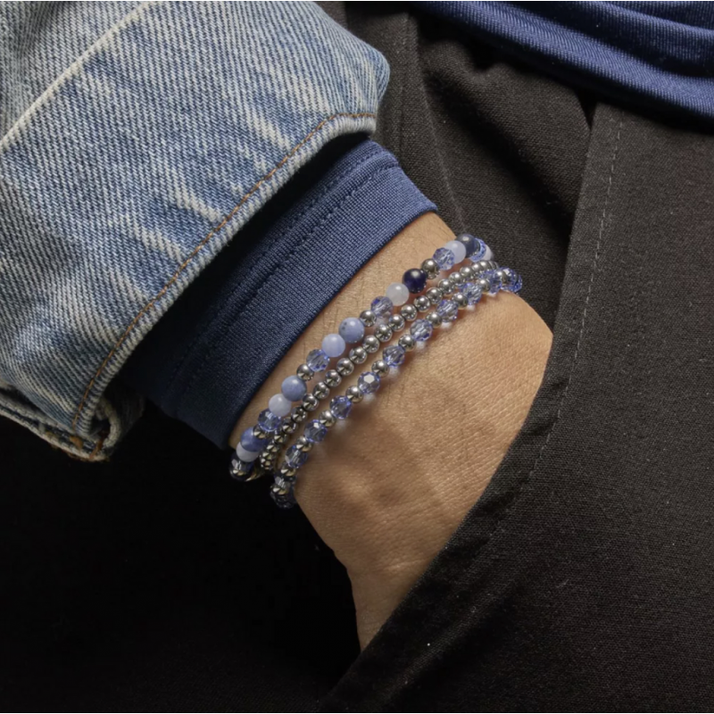 Rebel and Rose Armband "Silver Shine" met Hematiet (maat S: 16,5cm) - 24523