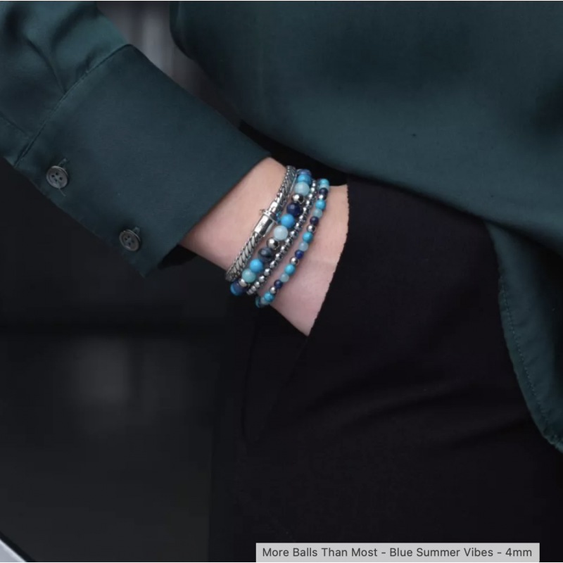Rebel and Rose Armband "Blue Summer Vibes" met Sodaliet, Hematiet, Art. Turquoise, Jade (maat S: 16,5cm) - 24524 Rebel and Rose Armband "Blue Summer Vibes" met Sodaliet, Hematiet, Art. Turquoise, Jade (maat S: 16,5cm) - 24524