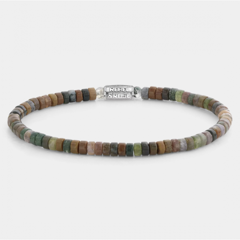 Rebel and Rose Armband "Slices - Indian Summer" met Indian Agate (maat S: 16,5cm) - 24527 Rebel and Rose Armband "Slices - Indian Summer" met Indian Agate (maat S: 16,5cm) - 24527