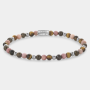 Rebel and Rose Armband "Winter Glow" met Tijgeroog, Rhodochrosiet, Bronziet (maat S: 16,5cm) - 24528