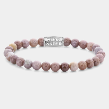 Rebel and Rose Armband "Rose Garden" met Tijgeroog, Rhodochrosiet (maat S: 16,5cm) - 24529