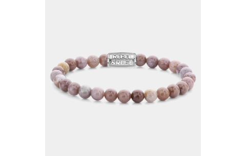 Rebel and Rose Armband "Rose Garden" met Tijgeroog, Rhodochrosiet (maat S: 16,5cm) - 24529