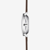 Sternglas Naos XL Automaat horloge met witte wijzerplaat en donkerbruine leren band
