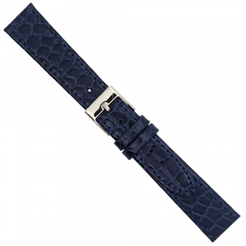 Horlogeband 14mm Blauw, Kroko print - 24541