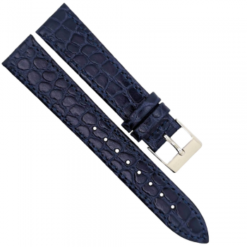 Horlogeband 14mm Blauw, Kroko print - 24541