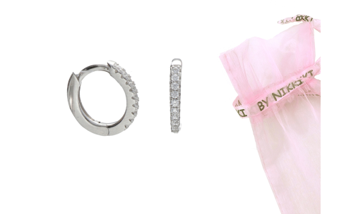 BY NIKKI Oorringen, zilver met zirkonia (diameter: 9mm.) - 24554