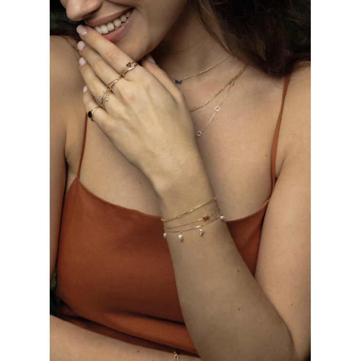 Jackie Armband, 14krt.goud "Waterfall Bracelet" (lengte: 18cm.) - 24564