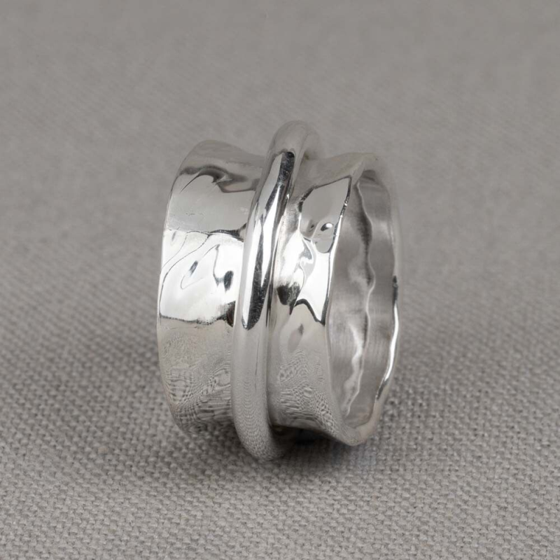 Jeh Jewels Ring, model 21270 spinning diabolo zilver (maat 62) - 24580