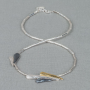 Jeh Jewels Collier, model 21385 TUBES vlieger zilver/oxie/verguld (lengte: 43,5 cm) - 24581