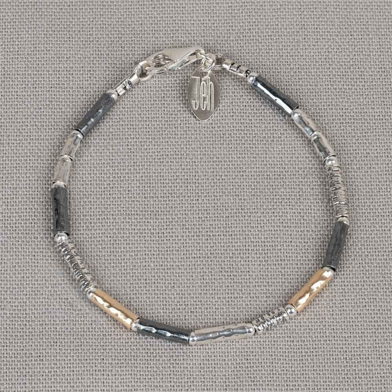 Jeh Jewels Armband, model 17710 tubes zilver/oxie/goldfilled - 24585