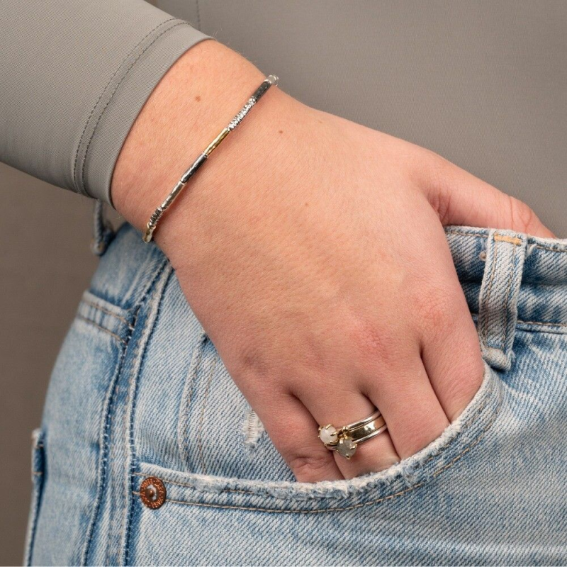Jeh Jewels Armband, model 17710 tubes zilver/oxie/goldfilled - 24585