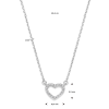 Collier, zilver gerhodineerd hart zirkonia (lengte: 40-44cm.) - 24587