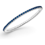 LUIS & FREYA Armband, zilver gerhodineerd flexband met donkerblauw zirkonia 2,5mm. (lengte: M 18,5cm) - 24603