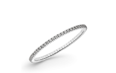 LUIS & FREYA Armband, zilver gerhodineerd flexband met wit zirkonia 2,5mm. (lengte: M 18,5cm) - 24604