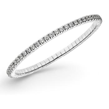 LUIS & FREYA Armband, zilver gerhodineerd flexband met wit zirkonia 2,5mm. (lengte: S 17,4cm) - 24605