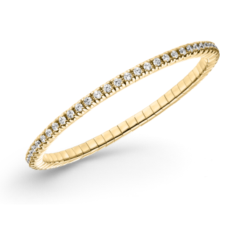 LUIS & FREYA Armband, zilver verguld flexband met wit zirkonia 2,5mm. (lengte: M 18,5cm) - 24607