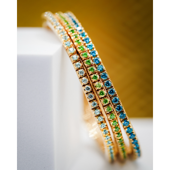 LUIS & FREYA Armband, zilver verguld flexband met wit zirkonia 2,5mm. (lengte: S 17,4cm) - 24608