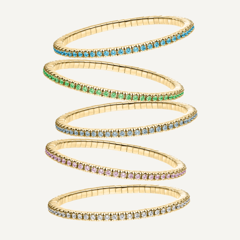 LUIS & FREYA Armband, zilver verguld flexband met wit zirkonia 2,5mm. (lengte: S 17,4cm) - 24608 LUIS & FREYA Armband, zilver verguld flexband met wit zirkonia 2,5mm. (lengte: S 17,4cm) - 24608