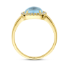 Ring, 14krt.goud met 0,09ct. diamant en ovaal topaas (maat 17,75) - 24609