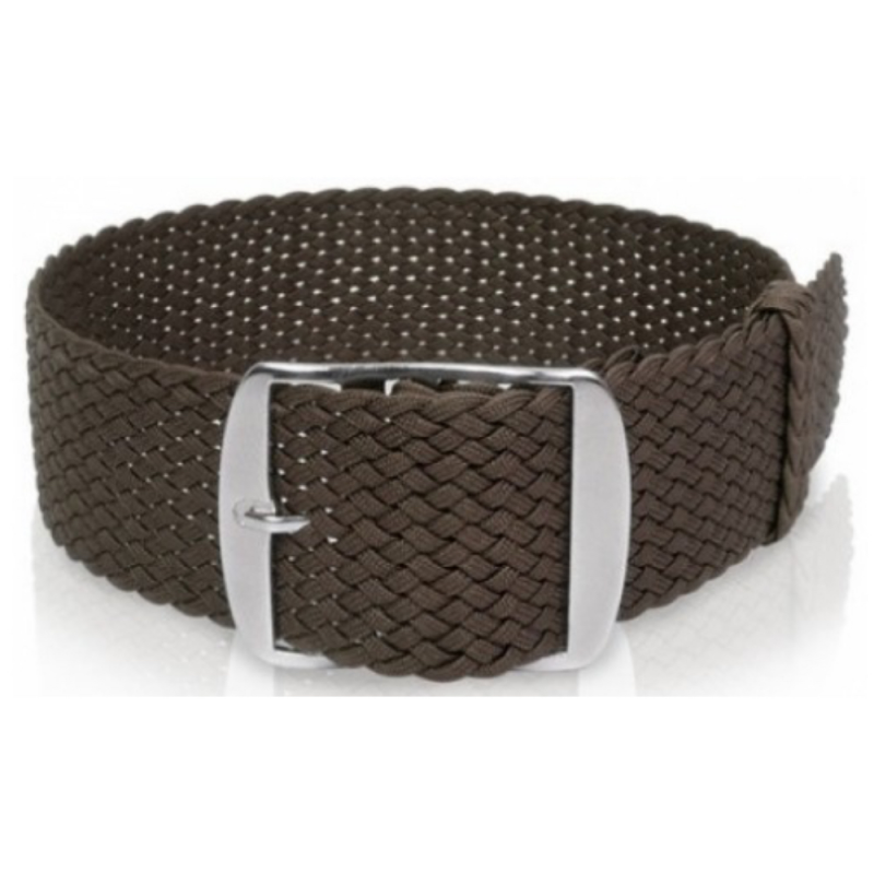 Horlogeband Perlon 20mm Bruin - 24625