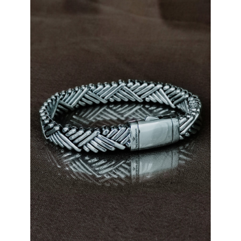 TAJ AMSTERDAM Zilveren Gevlochten Herenarmband AODH (lengte: 21,5cm.) - 24631