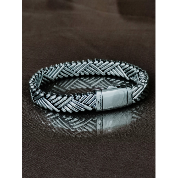 TAJ AMSTERDAM Zilveren Gevlochten Herenarmband AODH LARGE(lengte: 21,5cm.) - 24631