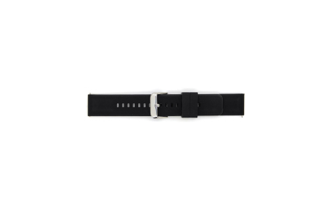 Horlogeband 22mm Zwart, Siliconen - 23252