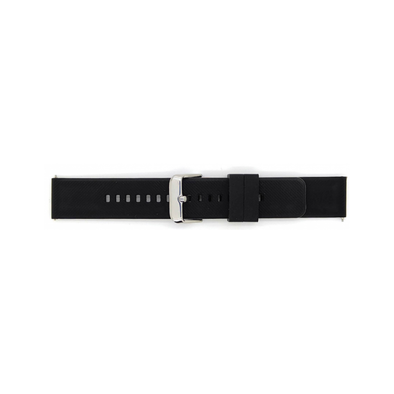 Horlogeband 22mm Zwart, Siliconen - 23252