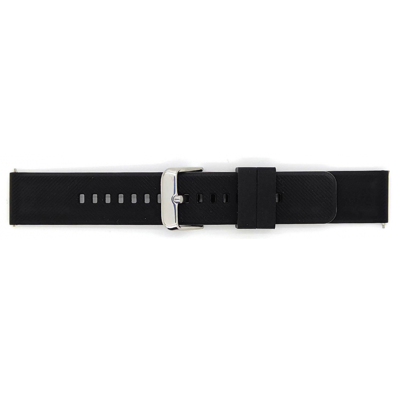 Horlogeband 22mm Zwart, Siliconen - 23252