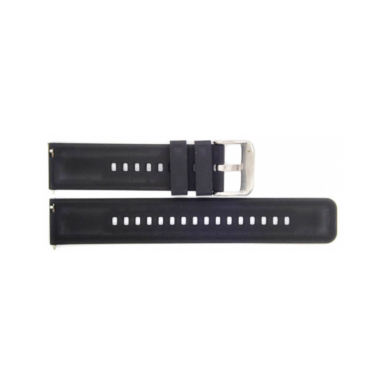 Horlogeband 22mm Zwart, Siliconen - 23252