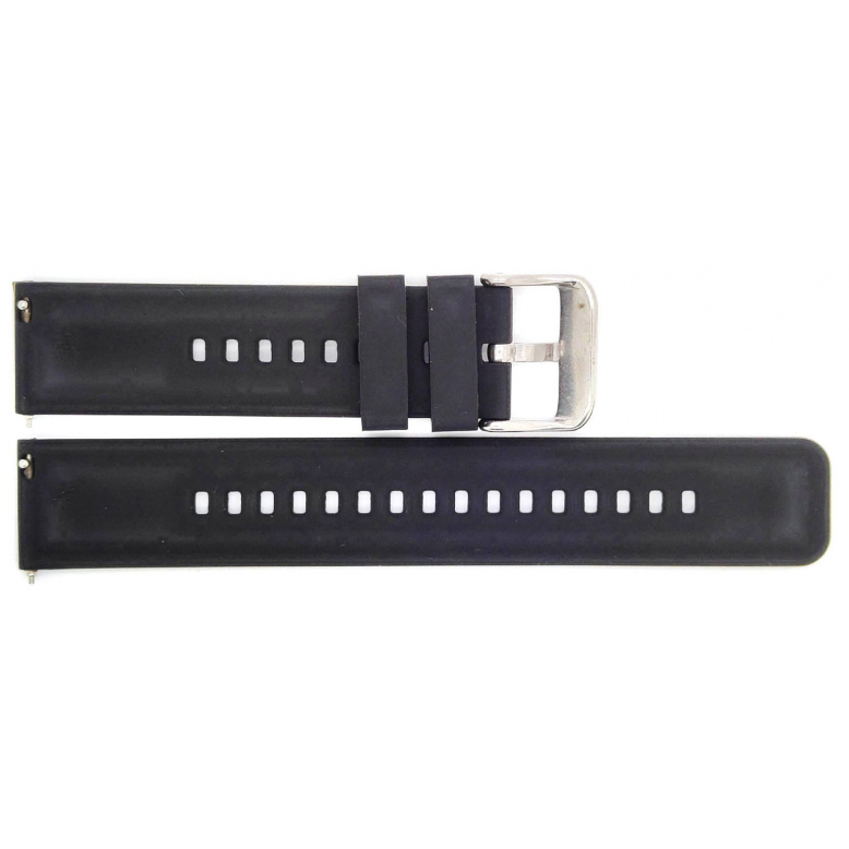 Horlogeband 22mm Zwart, Siliconen - 23252
