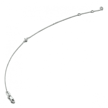 Armband, 14krt.witgoud met diamant 0,05ct. (lengte:15,5-17,5cm.) - 22947