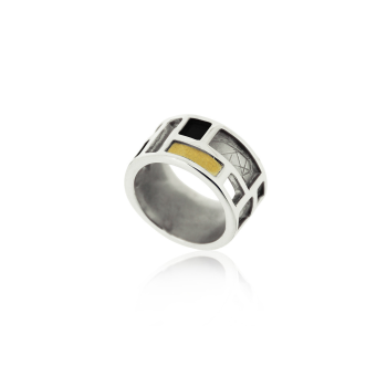 AUDAR Ring, model1479 zilver met 18krt.goud - 24635