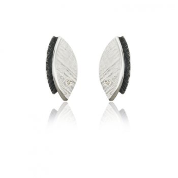AUDAR Oorknoppen, model 1941 zilver met diamant 0,024ct. - 24637