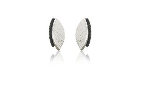 AUDAR Oorknoppen, model 1941 zilver met diamant 0,024ct. - 24637