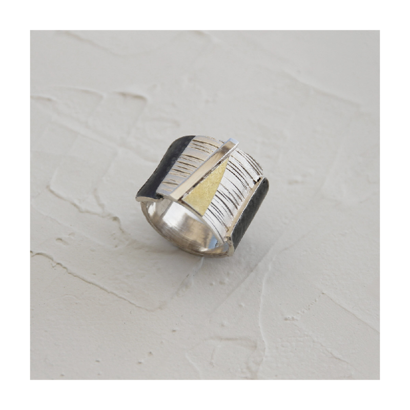 AUDAR Ring, model 1877 zilver met 18krt.goud - 24638