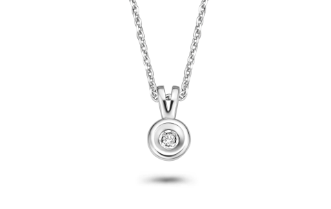 Rosa Di Luca Collier, zilver met diamant 0,03ct. (lengte: 45cm.) - 24658
