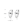 Oorringen, zilver gerhodineerd met lab grown diamant 0.06ct (diameter 14mm.) - 24669