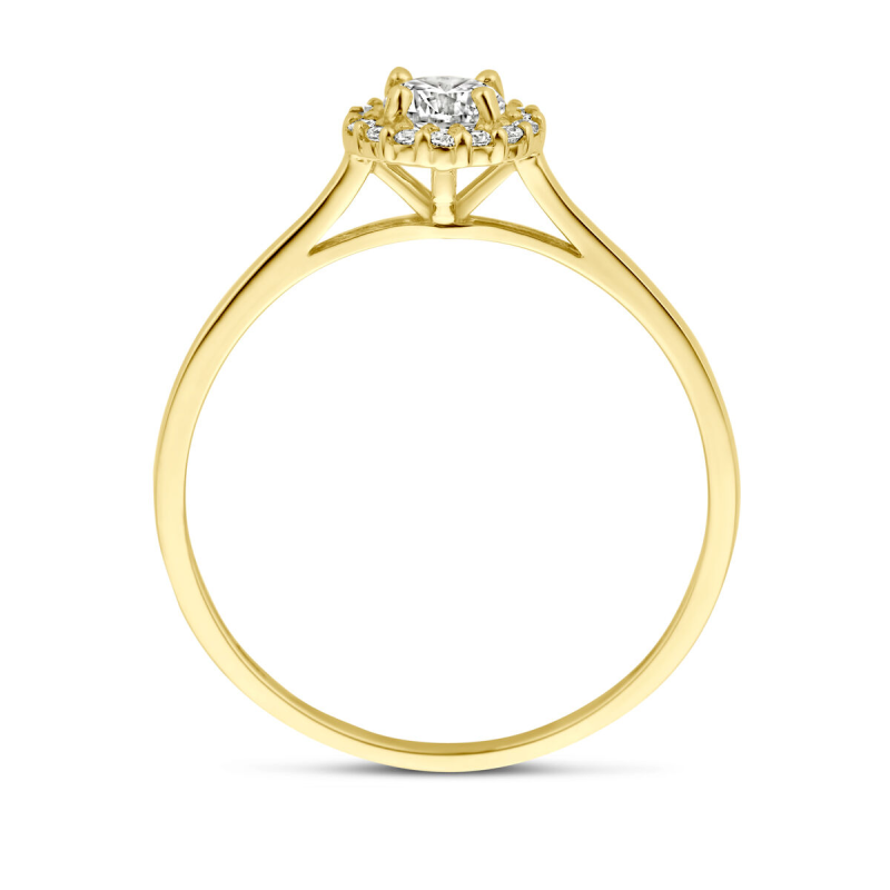 Ring, 14krt.goud met zirkonia - 24675
