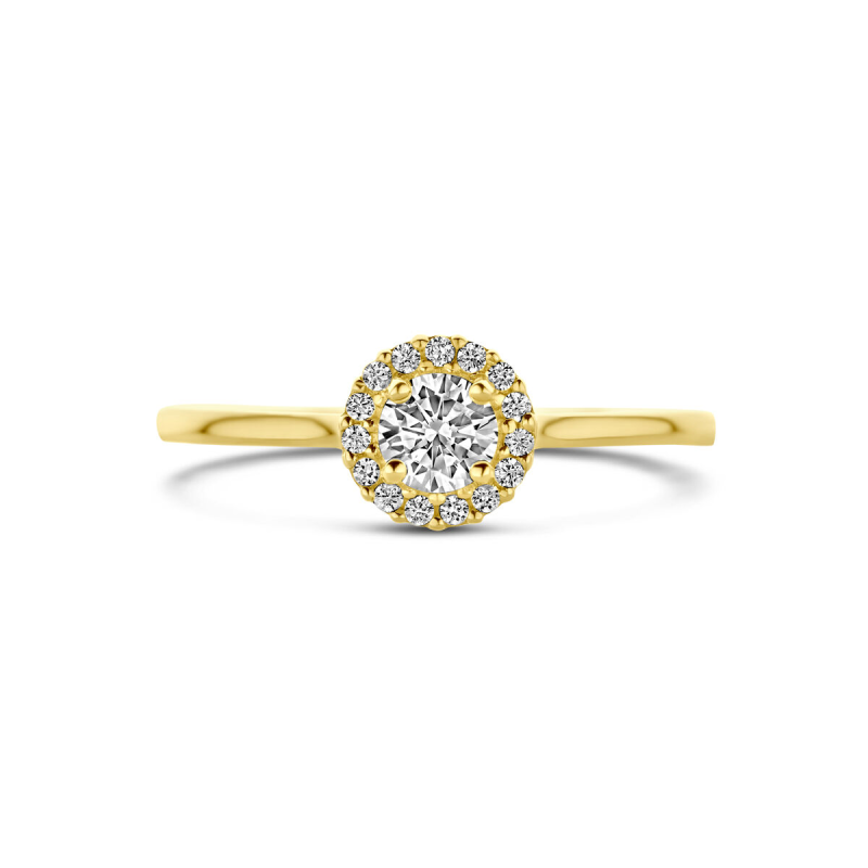 Ring, 14krt.goud met zirkonia - 24675