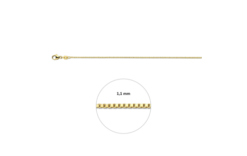 Collier, 14krt.goud venetiaanse schakel 1.1mm (lengte: 42cm.) - 24676
