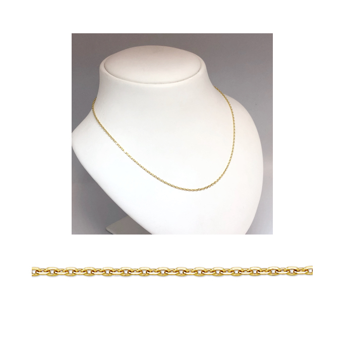 Collier, 14krt.goud ankerschakel 1.1mm (lengte: 45cm.) - 24678