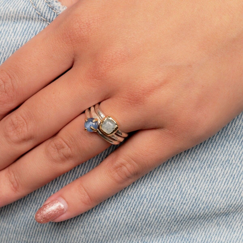 Jeh Jewels Ring, zilver met aquamarijn model 21196 (breedte 2,2mm.) - 24709 Jeh Jewels Ring, zilver met aquamarijn model 21196 (breedte 2,2mm.) - 24709