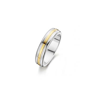 Fjory Relatiering, zilver/goud maat 21 (breedte: 5mm.) - 24712