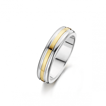 Fjory Relatiering, zilver/goud maat 21 (breedte: 5mm.) - 24712